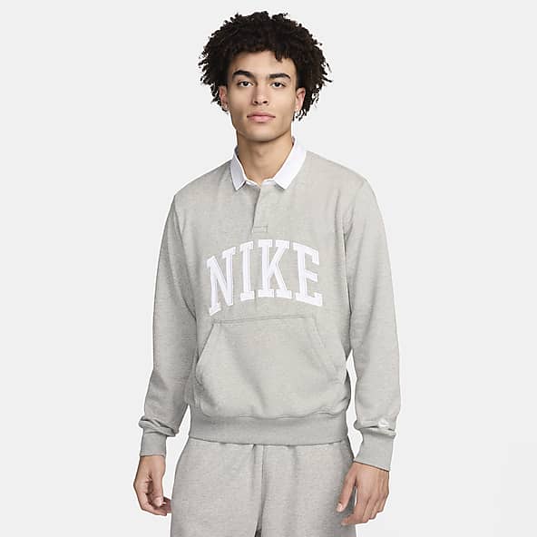 Mens Grey Hoodies Pullovers. Nike